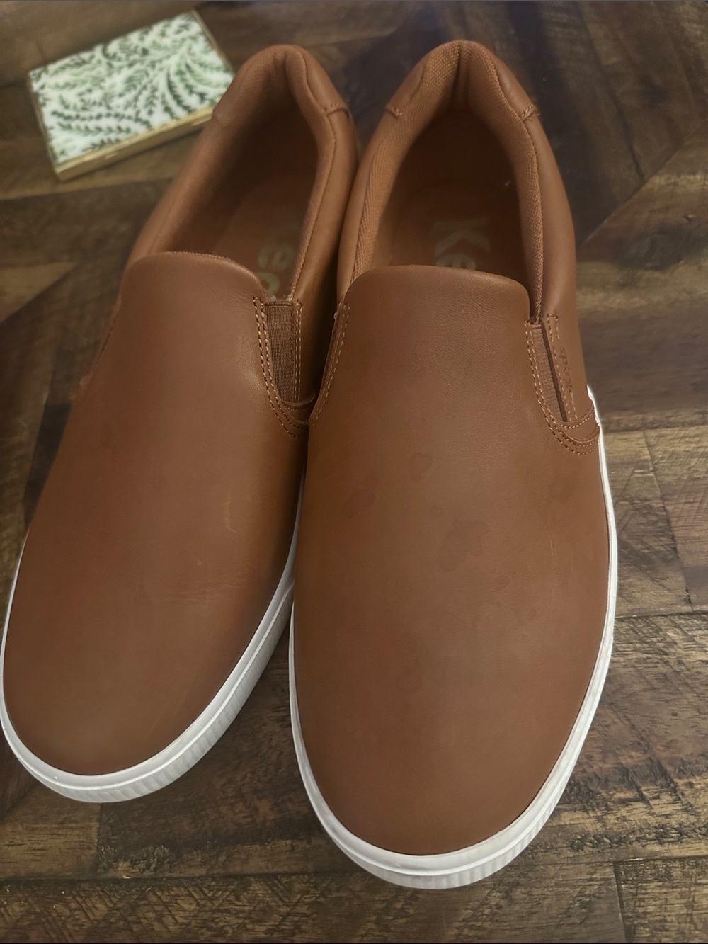 Keds women’s Tan Slip-On Loafers with White Sole